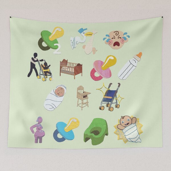 Item preview, Collection of Sims 3 Baby and Toddler related Wishes / Moodlet Paper Collage 1 designed and sold by toowoosh.