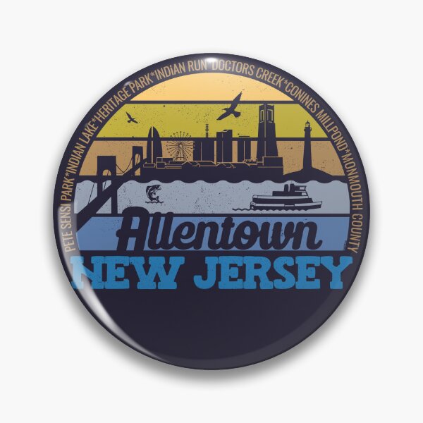 Item preview, Allentown New Jersey Sunset Retro Vintage Local Pride Logo designed and sold by CRHPOD20.