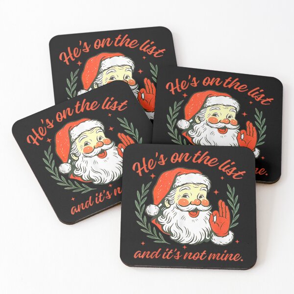 Item preview, Retro Santa He's On The List Not Mine Christmas Funny Quote designed and sold by Altenpendinton.