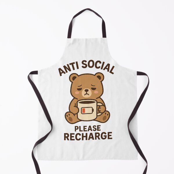 Item preview, Anti Social – Please Recharge – Kawaii Tired Bear designed and sold by VibeLab_Art.