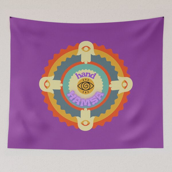 Item preview, Psychedelic Hamsa Hand – Protective Energy and Positive Vibes designed and sold by JuanaDesigns.