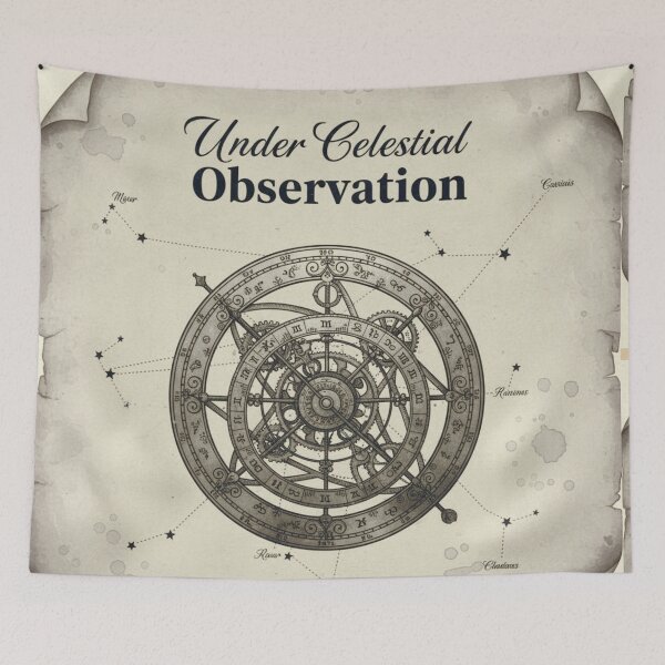 Aperçu de l'œuvre Sous observation céleste | Astrolabe Steampunk Art Dark Academia créée et vendue par Searching ideas.