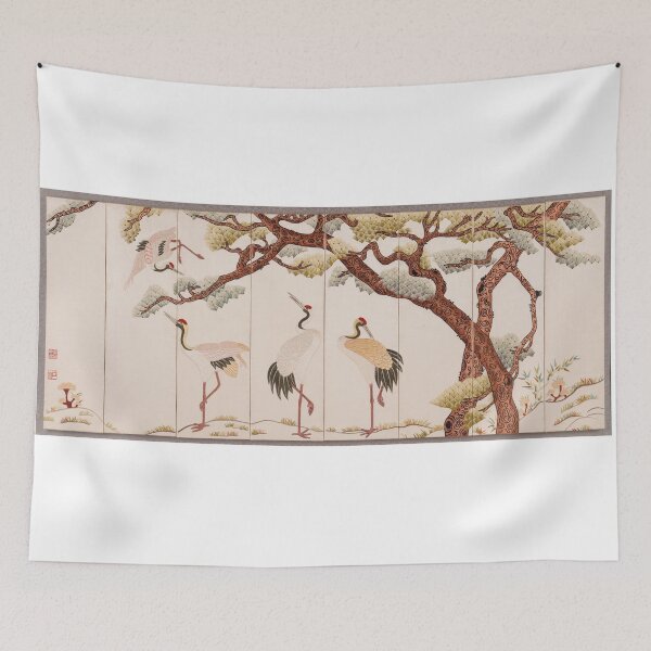 Item preview, Korean Cranes and Pine Embroidery designed and sold by kipstudio.