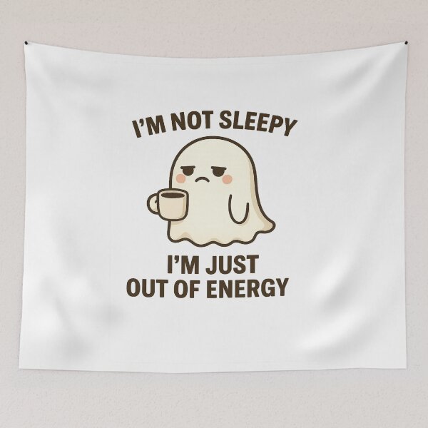 Item preview, I'm Not Sleepy – I'm Just Out of Energy – Kawaii Ghost designed and sold by VibeLab_Art.