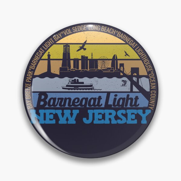 Item preview, Barnegat Light New Jersey Sunset Retro Vintage Local Pride Logo designed and sold by CRHPOD20.