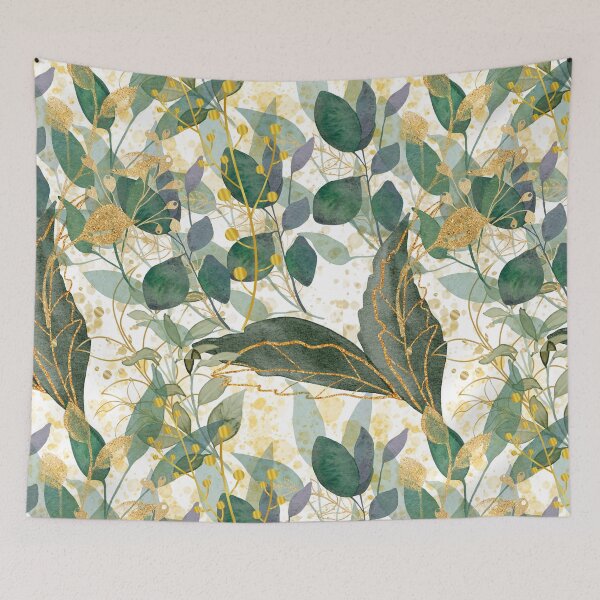 Item preview, Green and Gold Leaves United designed and sold by retrobliss70s.