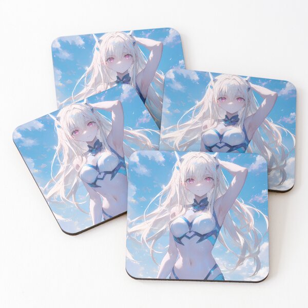 Item preview, Ais Wallenstein DanMachi Charming Tsubasa Hanekawa Bakemonogatari Blue Sky Cat Ears Graceful Anime Girl designed and sold by HumbertoValveno.