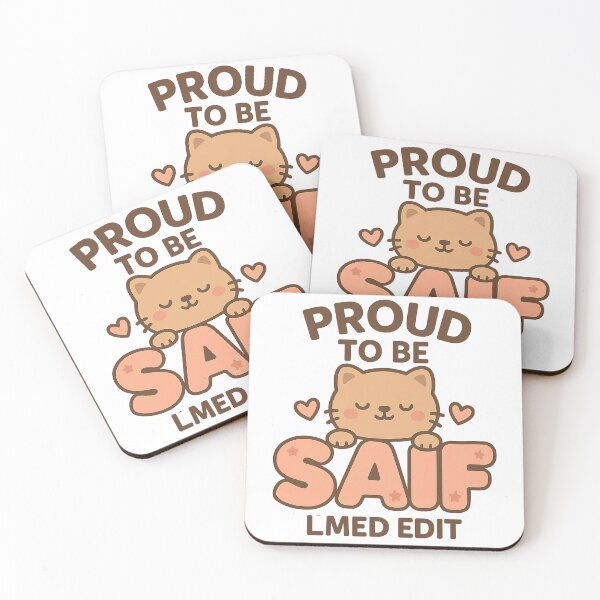 Item preview, Proud To Be Saif – Kawaii Cute Cat Name Art designed and sold by VibeLab_Art.
