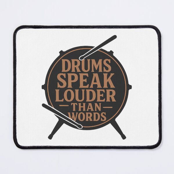 Item preview, Drums Speak Louder Than Words – Drum Silhouette Typography | Drummer Gift & Music Lover Shirt designed and sold by SoulThread Studio.