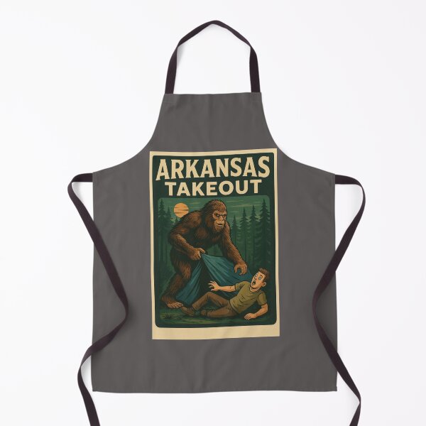 Artikelvorschau, Arkansas Takeout – Lustiges Bigfoot-Wald-Design entworfen und verkauft von LINKDWEAR.