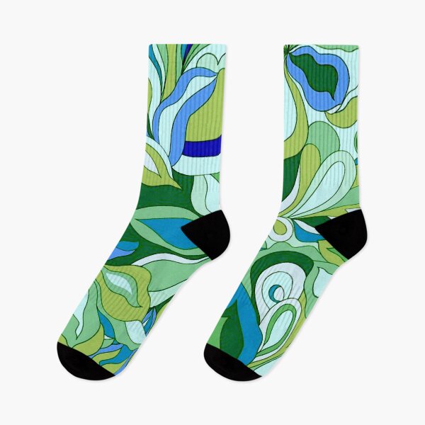 Item preview, Abstract Flowers in Teal and Blue designed and sold by ViaARTfactory.
