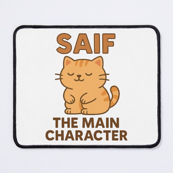 Item preview, Saif – The Main Character – Kawaii Cat Name Art designed and sold by VibeLab_Art.