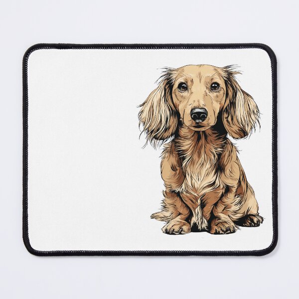 Item preview, Blonde Long Hair Dachshund Dog Illustration designed and sold by whyitsme.
