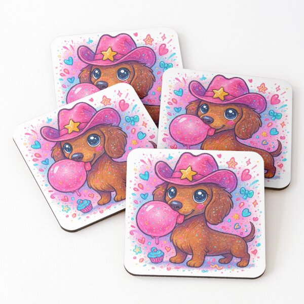 Item preview, Wiener (dachshund)) Dog Chewing Bubblegum Cowboy designed and sold by SpacedOutRITZ.