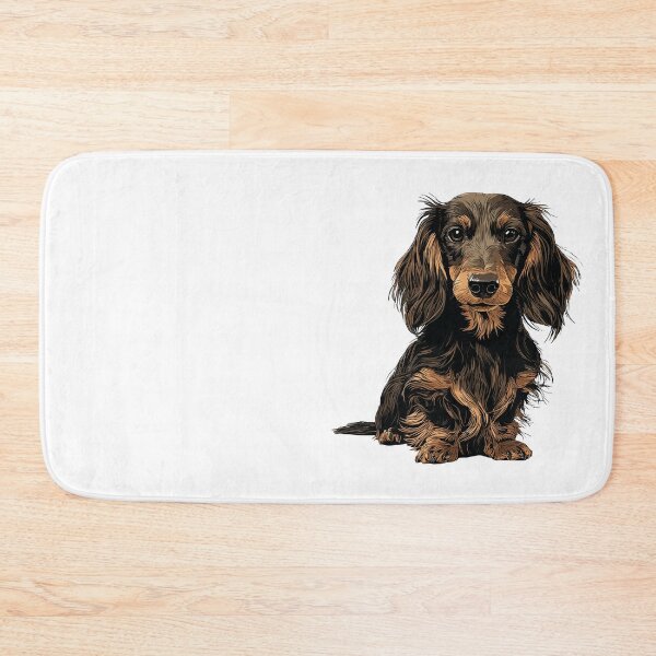 Item preview, Black and Tan Long Hair Dachshund Dog Illustration designed and sold by whyitsme.