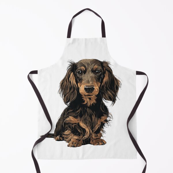 Item preview, Black and Tan Long Hair Dachshund Dog Illustration designed and sold by whyitsme.
