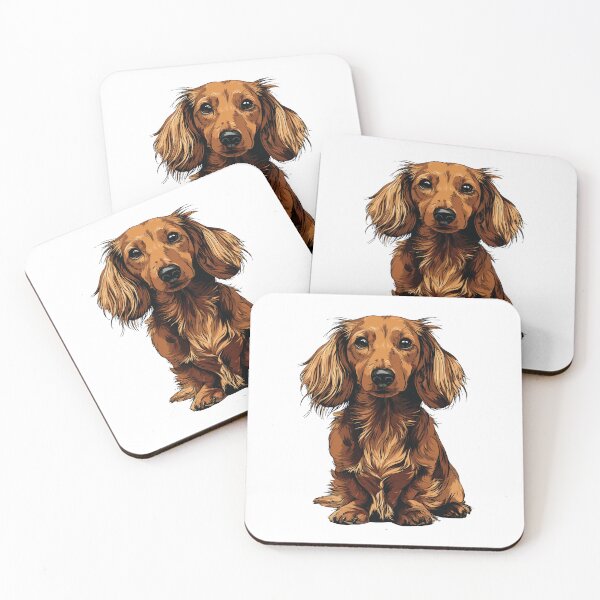 Item preview, Red Long Hair Dachshund Dog Illustration designed and sold by whyitsme.