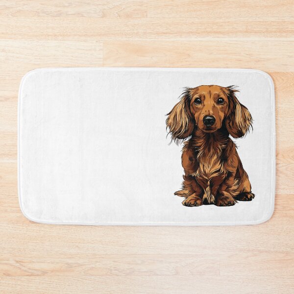 Item preview, Red Long Hair Dachshund Dog Illustration designed and sold by whyitsme.