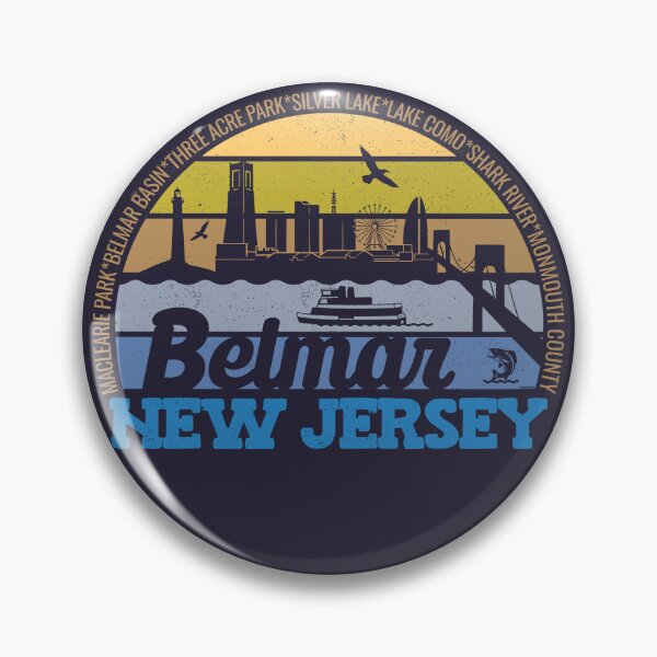 Item preview, Belmar New Jersey Sunset Retro Vintage Local Pride Logo designed and sold by CRHPOD20.