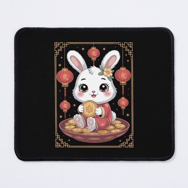 Item preview, Cute Kawaii Rabbit Gold Red Chinese Lunar New Year Lucky designed and sold by VENOM0RIOT.