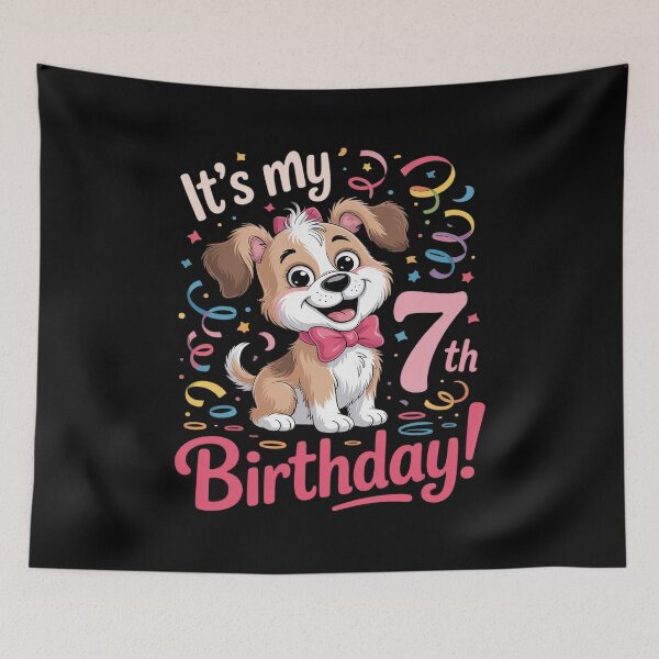 Item preview, it's my 7th birthday dog lover theme 7 years old puppy girl designed and sold by JaskconLIfe23.