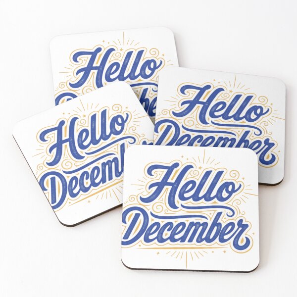 Item preview, Hello December Blue Gold Hand Lettering.**Sparkling Hello December Graphic Design. designed and sold by ZyVoAli.