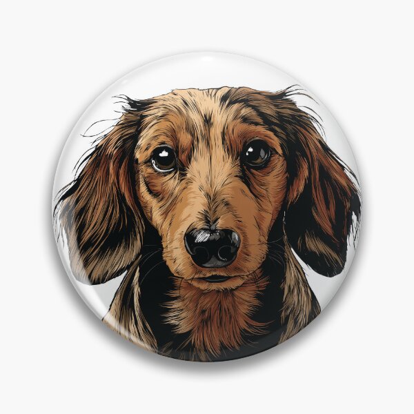 Item preview, Dapple Long Hair Dachshund Dog Illustration designed and sold by whyitsme.
