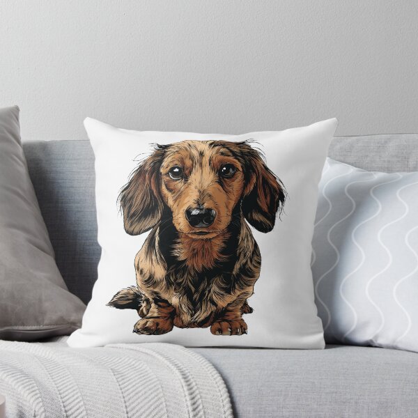 Item preview, Dapple Long Hair Dachshund Dog Illustration designed and sold by whyitsme.