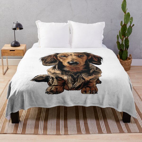 Item preview, Dapple Long Hair Dachshund Dog Illustration designed and sold by whyitsme.