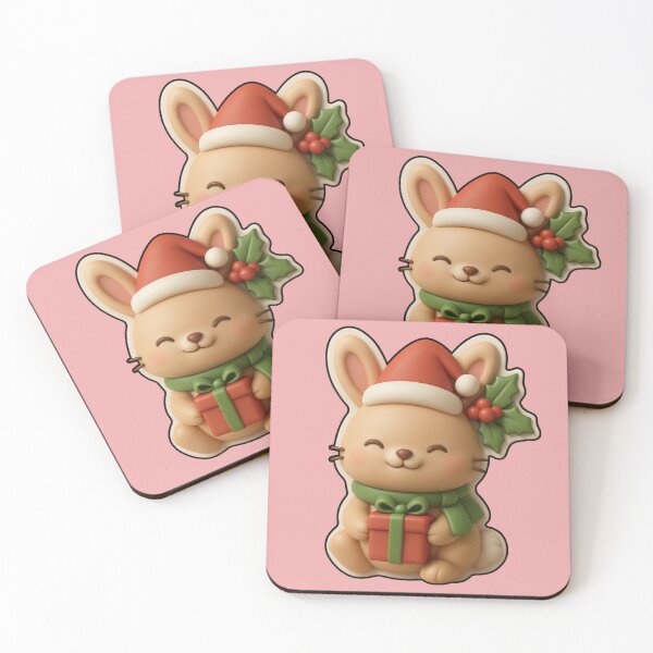 Item preview, Cute 3D Christmas Bunny With Gift – Holiday Sticker designed and sold by NEHA-DDA .