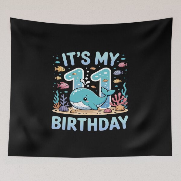 Item preview, It's My 11th Birthday 11 Year Old Birthday Whale Theme Party designed and sold by JaskconLIfe23.