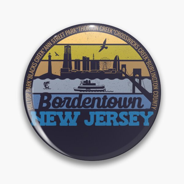 Item preview, Bordentown New Jersey Sunset Retro Vintage Local Pride Logo designed and sold by CRHPOD20.