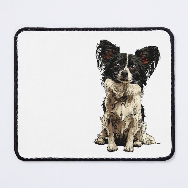 Item preview, Black and White Papillon Dog Illustration designed and sold by whyitsme.