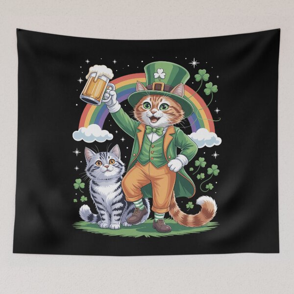 Item preview, Cat St Patricks Day Leprechaun Riding Caticorn Unicorn designed and sold by Bandikonsalez.