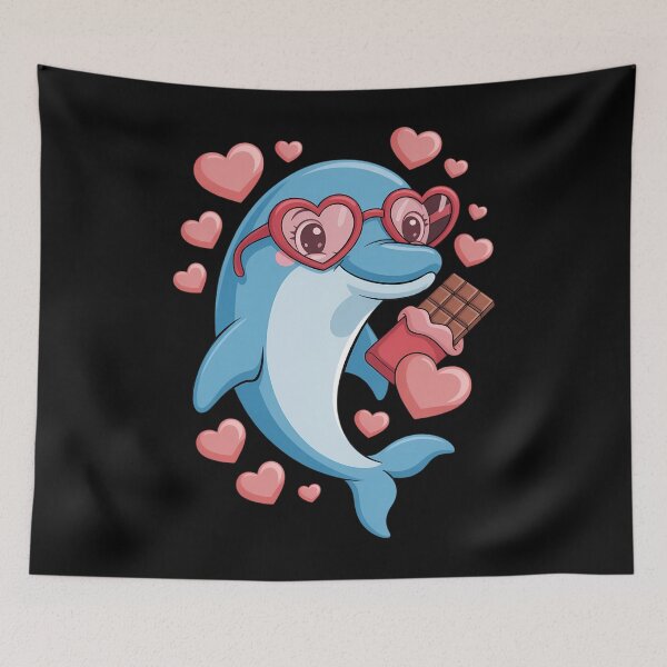 Item preview, Dolphin Heart Chocolate Valentine designed and sold by papertaless.