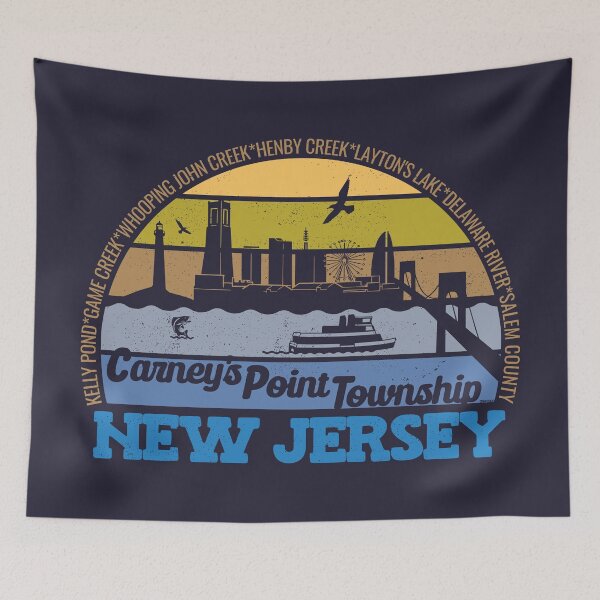 Item preview, Carney's Point Township New Jersey Sunset Retro Vintage Local Pride Logo designed and sold by CRHPOD20.