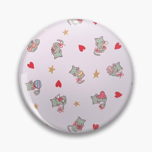 Item preview, Valentine’s Day Cats with Love hearts and stars (Pink) designed and sold by HarunaMcDesigns.