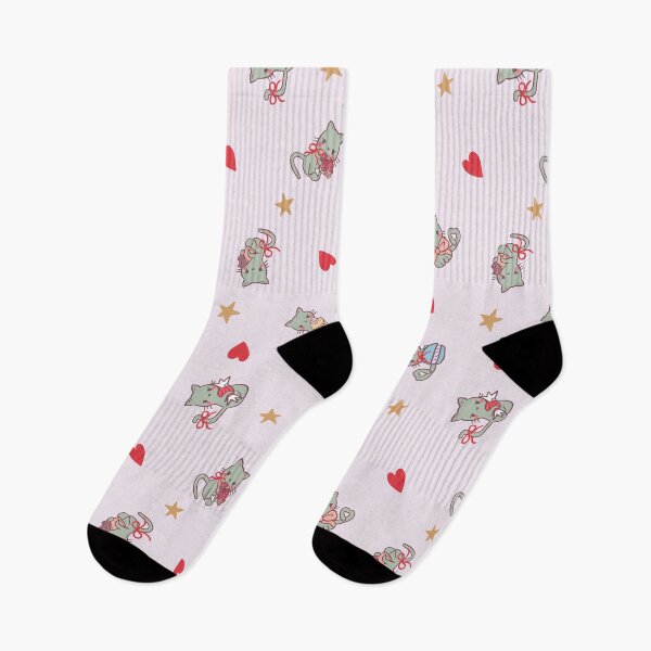 Item preview, Valentine’s Day Cats with Love hearts and stars (Pink) designed and sold by HarunaMcDesigns.