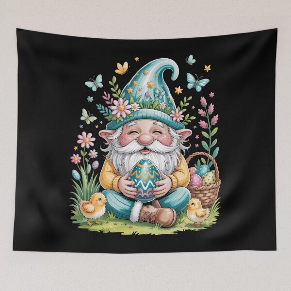 Item preview, Cute Easter Gnome with Egg and Flowers Easter Day designed and sold by papertaless.