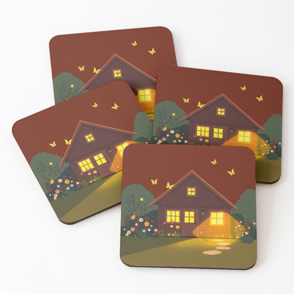 Item preview, Magical Cottage Illustration with Flowers and Butterflies designed and sold by Painterrella.
