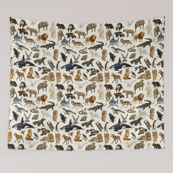 Item preview, Carnivores of the World Illustration Chart designed and sold by kakarikihill.