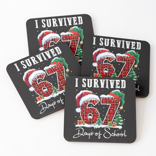 Item preview, I Survived 67 Days of School Christmas Candy Cane Six Seven Funny designed and sold by HilpertChelsey.