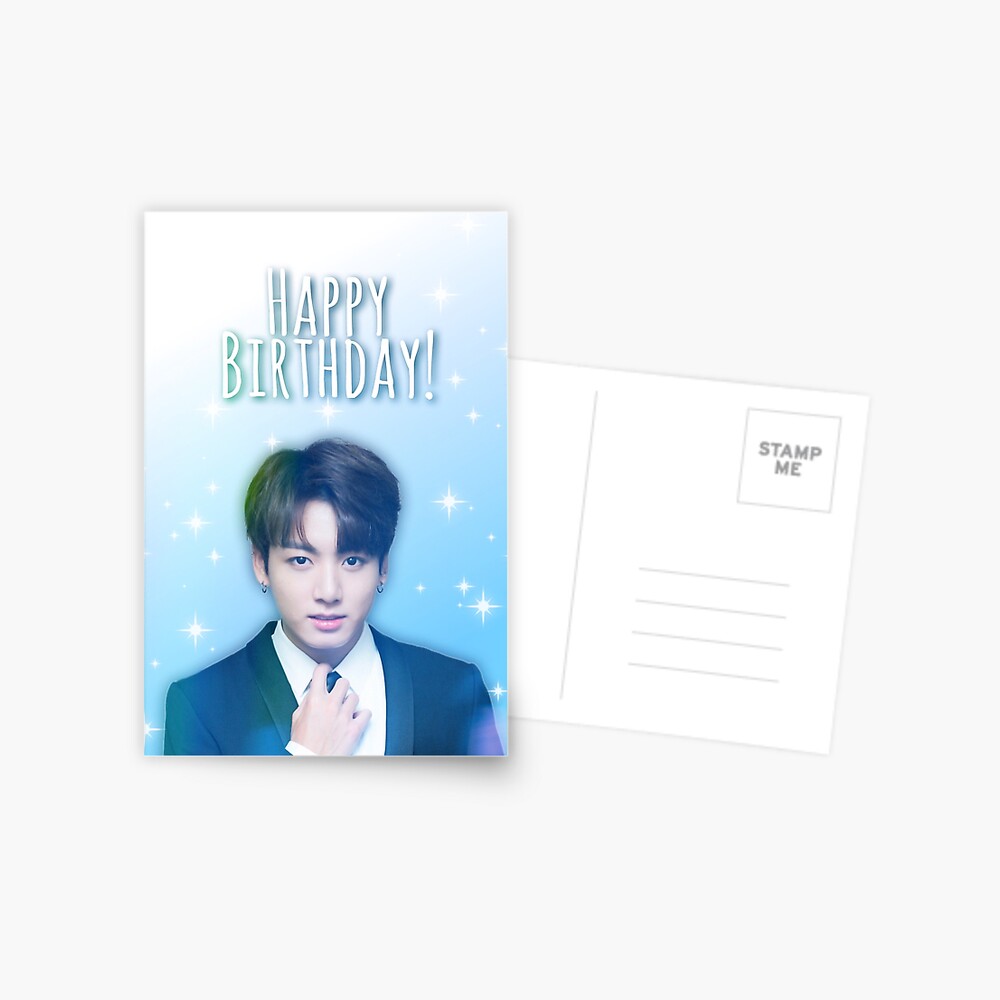 Carte De Vœux Carte D Anniversaire Bts Jungkook Par Kpopcards Redbubble