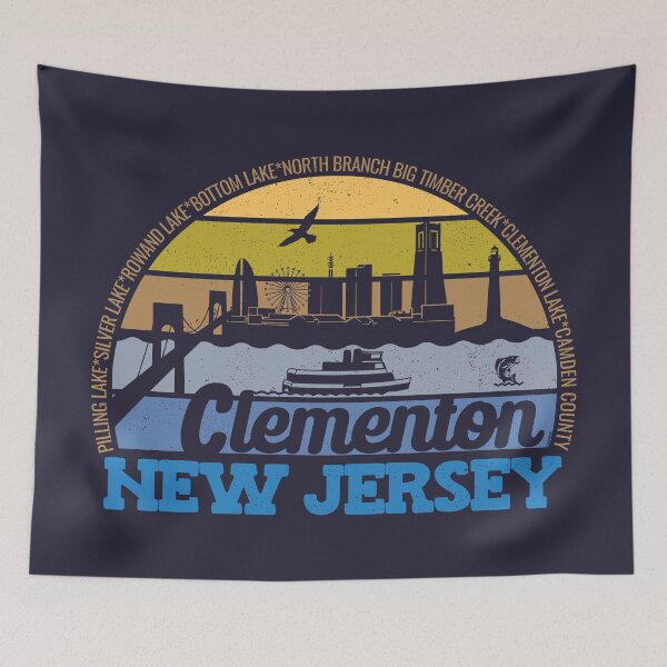 Item preview, Clementon New Jersey Sunset Retro Vintage Local Pride Logo designed and sold by CRHPOD20.