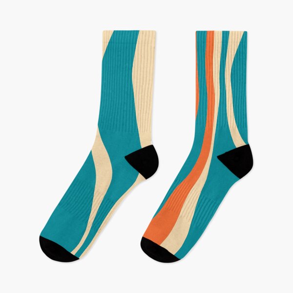 Item preview, Mid Century Modern Retro Lounge Striped Ogee Pattern Blue Orange designed and sold by kierkegaard.