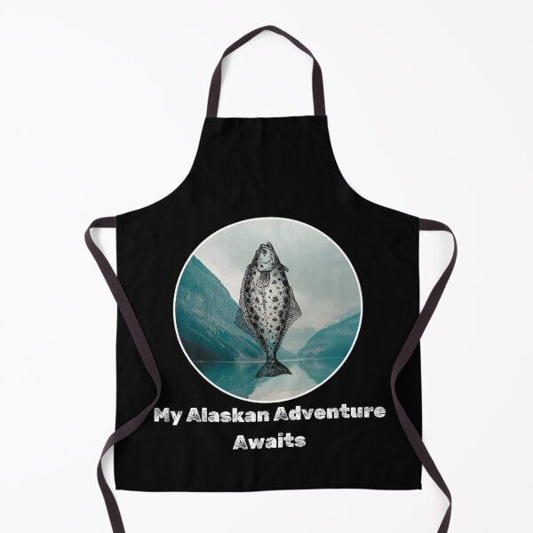 Item preview, My Alaskan Adventure Awaits. Funny Halibut fishing design designed and sold by SofikoDesigns.