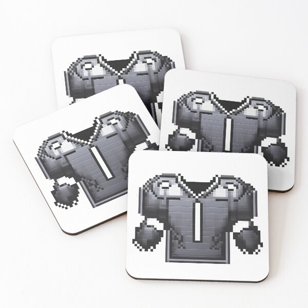 Item preview, Cute Pixel Football Shoulder Pads Icon in Metallic Gray designed and sold by BankMano.