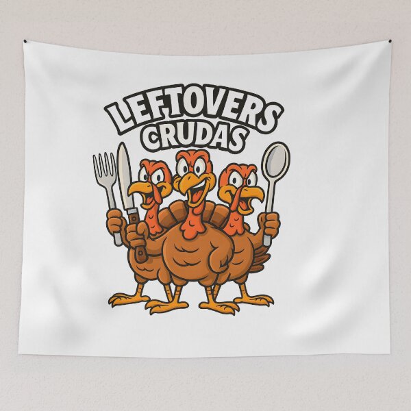Item preview, Leftovers Squad Turkey Trio | Funny Thanksgiving Cartoon designed and sold by SoulenCify.