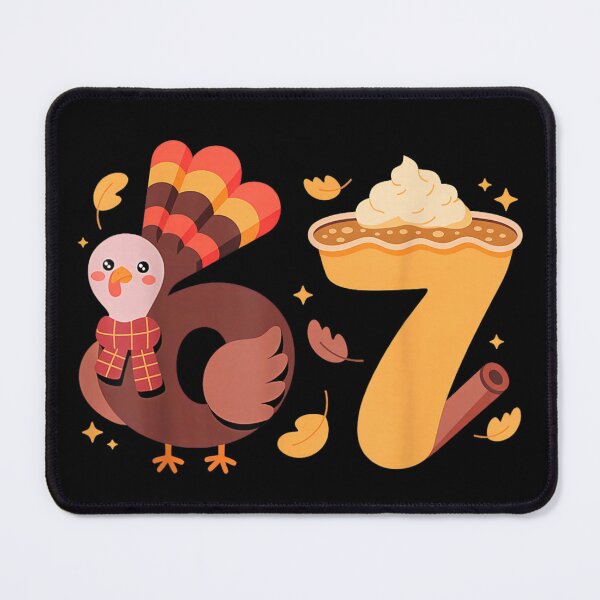 Item preview, Cute Turkey Six Seven Day Thanksgiving Pie School Milestone Art designed and sold by Altenpendinton.