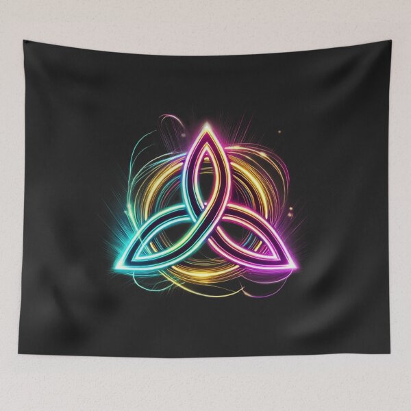 Item preview, Neon Celtic Trinity Knot – Glowing Symbol of Unity designed and sold by CelticSoulShop.